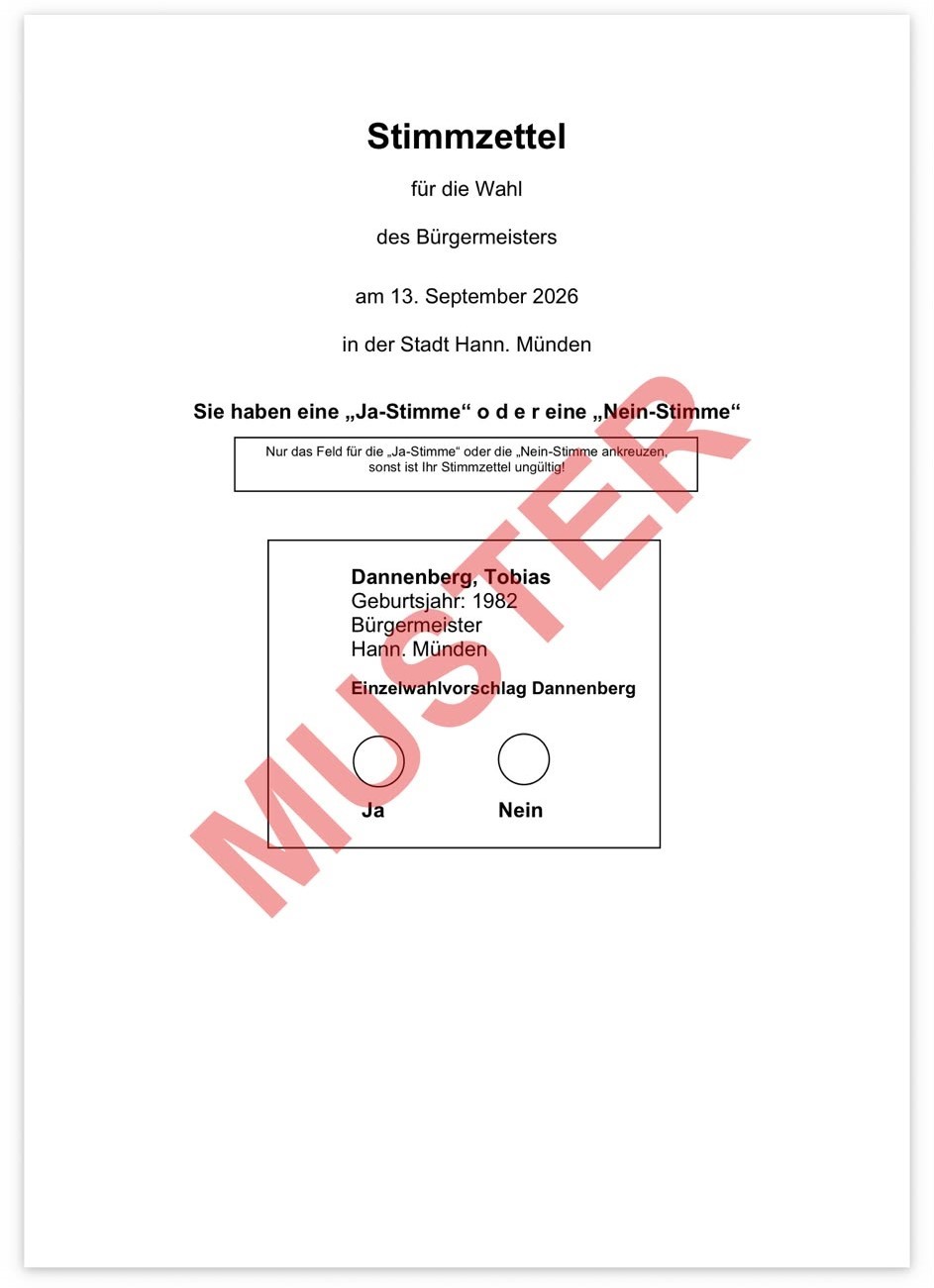 Stimmzettel Bürgermeister Stimmzettel Bürgermeister